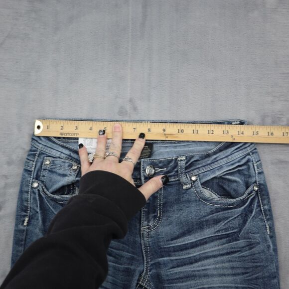 ZCO Pants Womens 9R Blue Denim Mid Rise Flat Front Bootcut Pockets Jeans - Picture 3 of 16